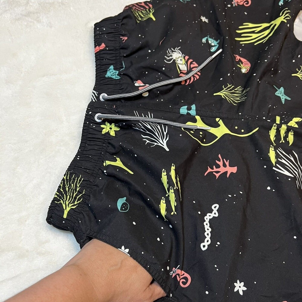Boardies Black Ocean Print Swim Trunks Men’s S Lined 5.5 Inch Inseam - Picture 10 of 13